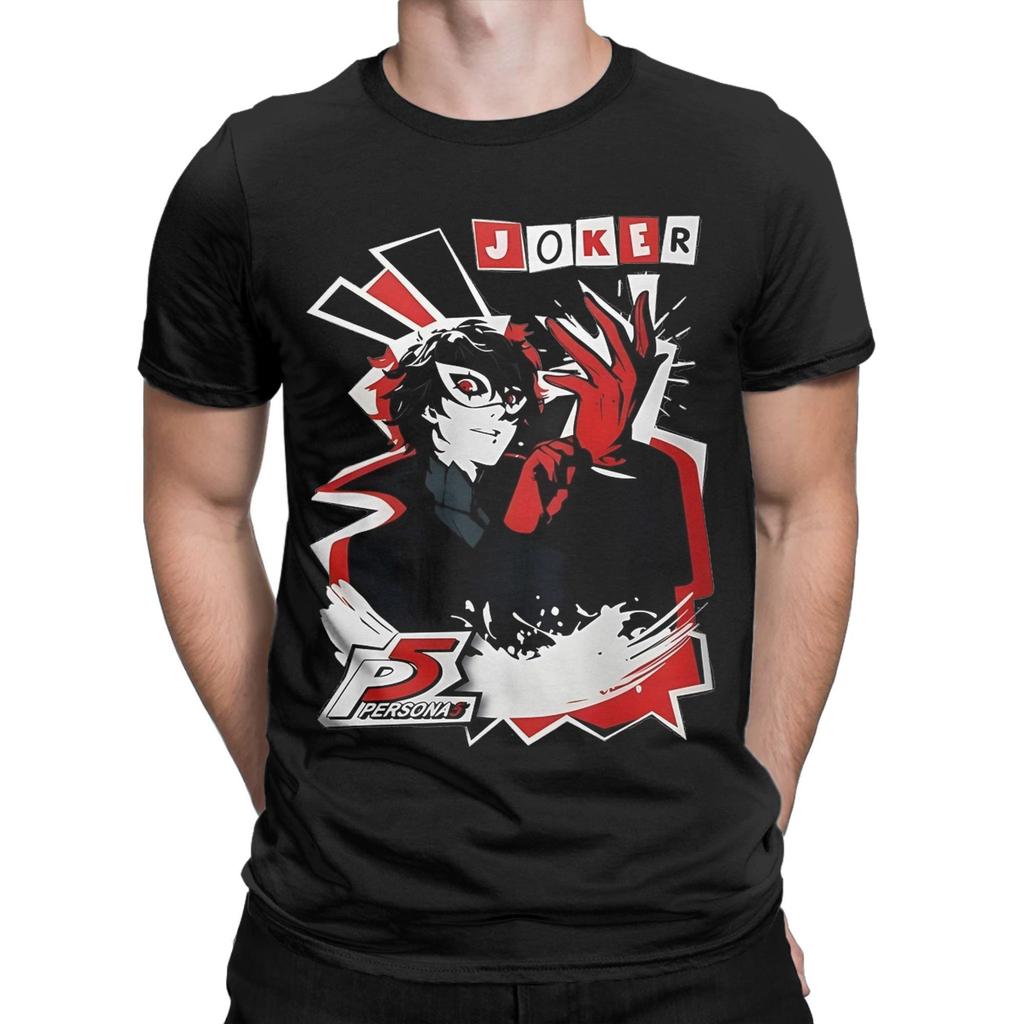 Men Women Graphic Print  Personaed 5 Joker Mens funny game T Shirt Tee Pure Cotton  T-shirts Clothing