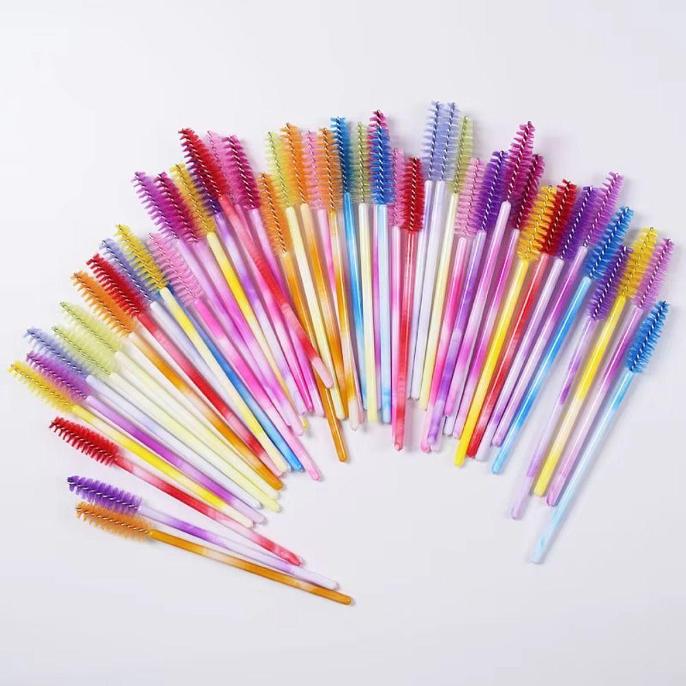 50Pcs Makeup Tools Mascara Wand Applicator Disposable Eyebrow Comb Eyelash Makeup Brush  Girl