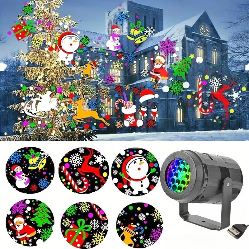 Halloween Ambient Projector Light Colorful Ghost Pumpkin Skull Pattern LED Projection Lamp 270° Adjustable Decor Light