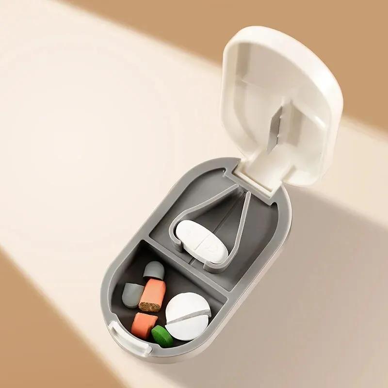Cut Pill Box.304 Stainless Steel Blade.Portable Medicine Dispenser.No Need To Break By Hand.Suitable For Multiple Types Of Pills