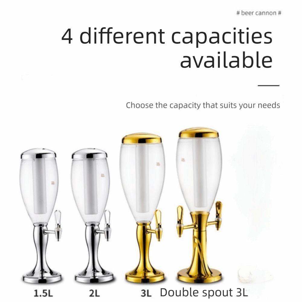 with Icicles Beer Tower 1.5/2/3L Drink Holder Double-Headed Beer Dispenser KTV Use
