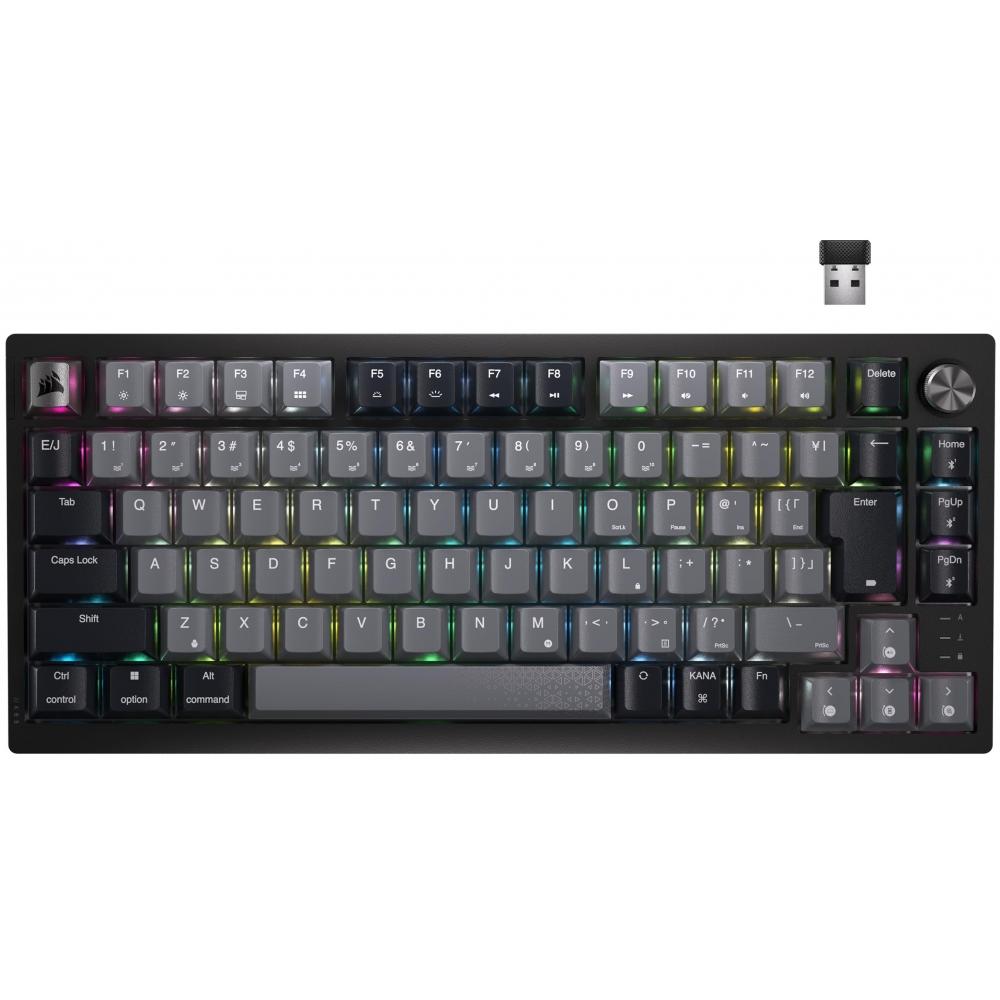 

Corsair Бездротова ігрова клавіатура K65 PLUS 75% клавіатури 82 клавіші Внутрішній оригінальний лінійний перемикач CORSAIR Red Приймає циферблат носіїв з можливістю гарячої заміни японського La