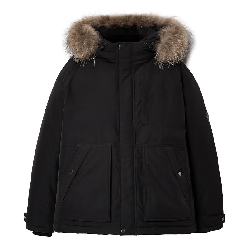 Мужская водоотталкивающая пуховая куртка JACK&JONES со съемным капюшоном из искусственного меха 3XL