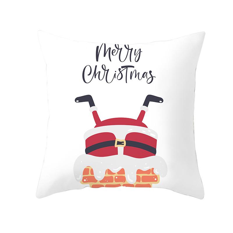 Cartoon Christmas Peach Skin Pillow Cover New Sofa Cushion Cover Square Cushion Pillow Cover