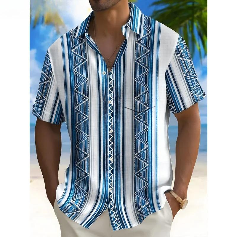 Dreamy Village Pattern Lapel Shirt for Men Flower Bird Boat 3D Printed Hawaiian Shirts Fashion Short Sleeve Tops Button Blouse