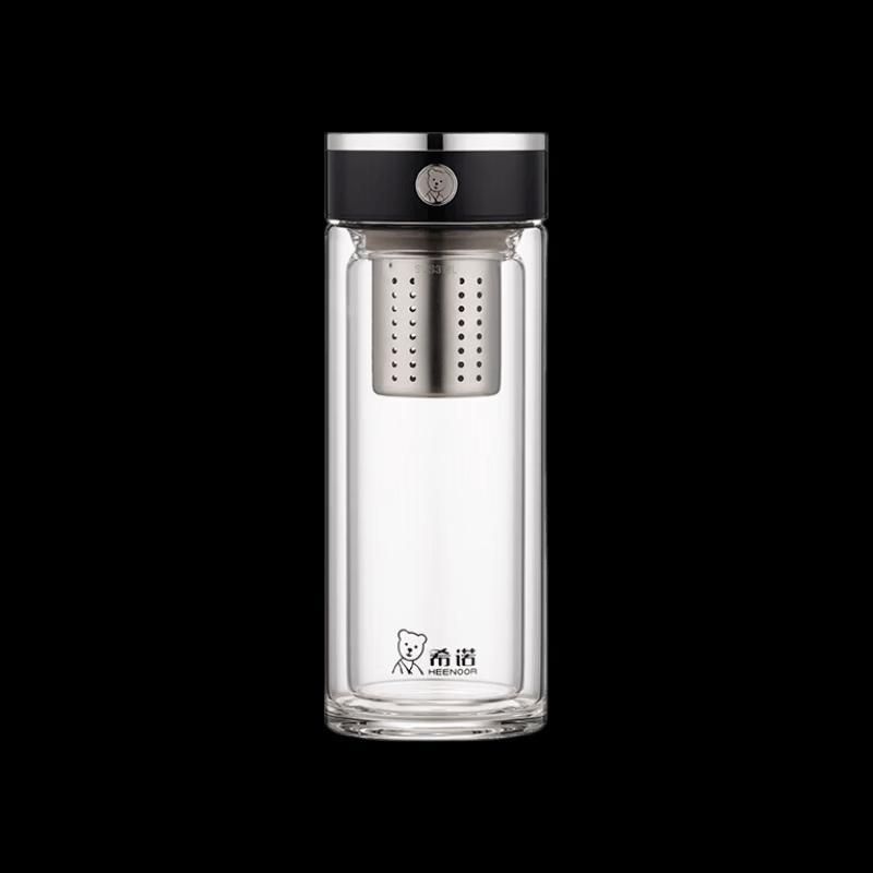 HEENOOR Double-Layer Glass Business Tea Infuser Mug