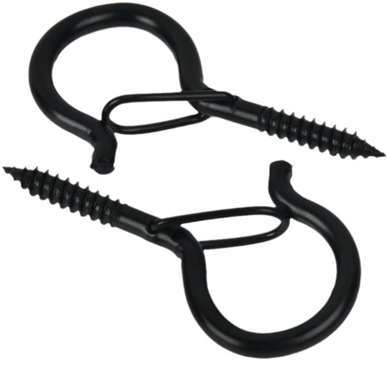 Q-Type Screw Hook Set with Safety Buckle & Expansion Tube for Indoor/Outdoor Decoration