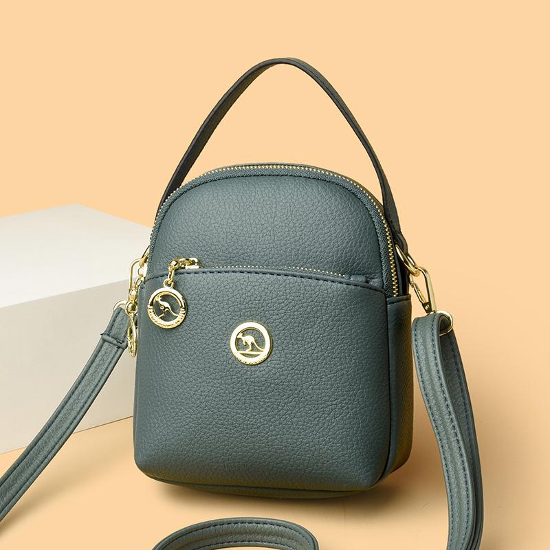 Soft Leather Multi-compartment Mom Bag Single-shoulder Crossbody Bag Simple and Large-capacity Single-shoulder Bag