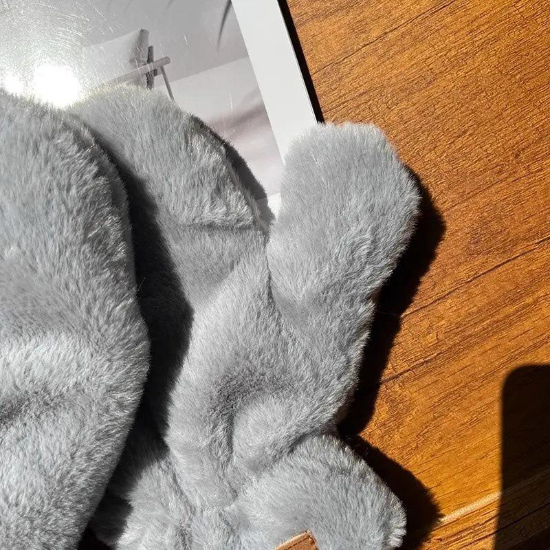2025 Winter Women’s Korean Style Thickened Plush Mittens: Cute, Warm, Cold-Proof Gloves for Students