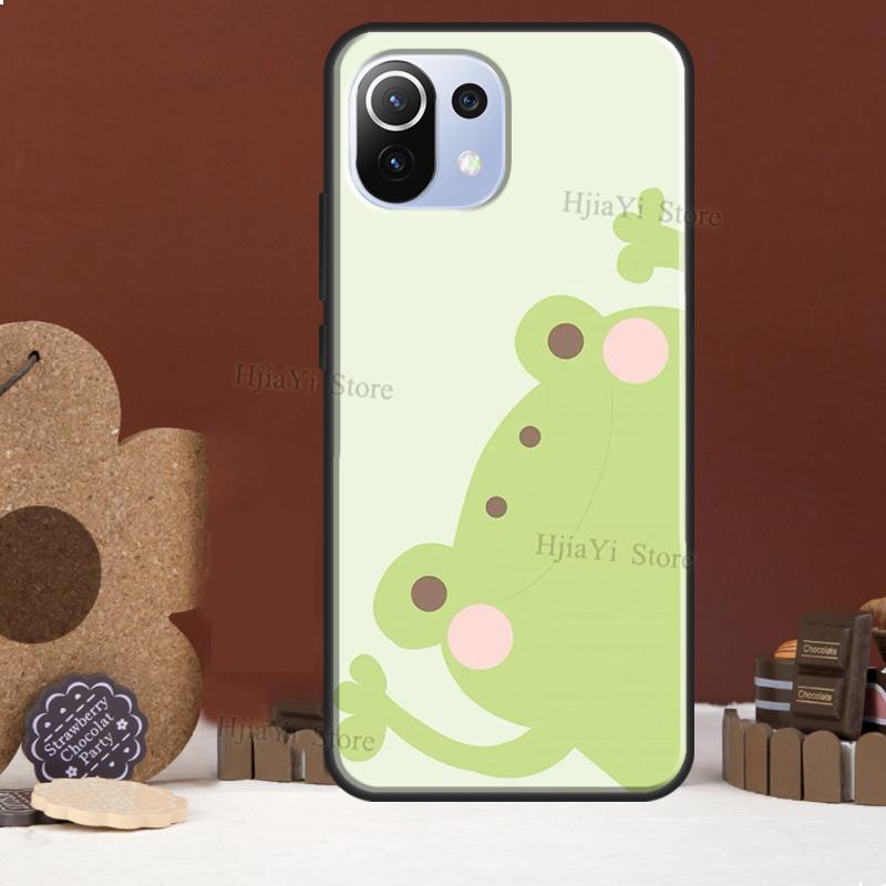Cute Green Frog Phone Case For Xiaomi Mi 11 Lite 11Ultra 9T 10T 11T Pro POCO M3 M4 X3 Pro F3 Cover Coque