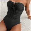 2025 New Women's One-piece Strapless Swimsuit, Sexy Necktie Swimsuit, Summer Beach Pool Clothing, Sportswear Women's Swimsuit.