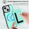 For iPhone 15 Plus Magnetic Case TPU+PU Leather Phone Back Cover with Detachable Card Holder
