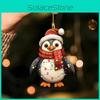 Penguin Car Decor Acrylic Christmas Hat Pendant With Cartoon Design For Vehicle Interior
