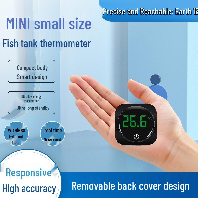 Compact High-Precision External Stick-on Aquarium Thermometer – Switchable Temperature Display for Fish Tanks
