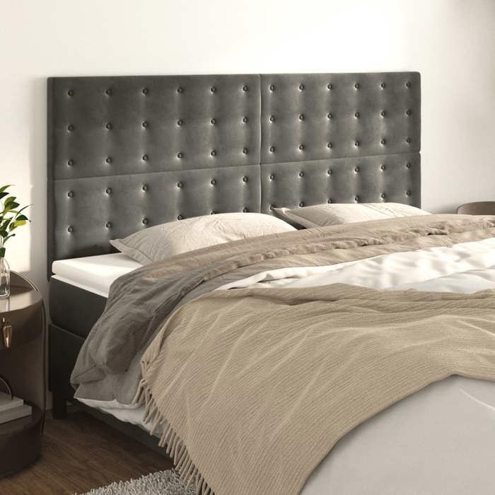Maison Exclusive - Dark Grey Headboard 180 X 5 X 118/128 Cm Velvet
