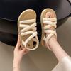 2025 Summer New Outer Wear Beach Sandals Fairy Platform Sandals Round Head Roman Sandals Female