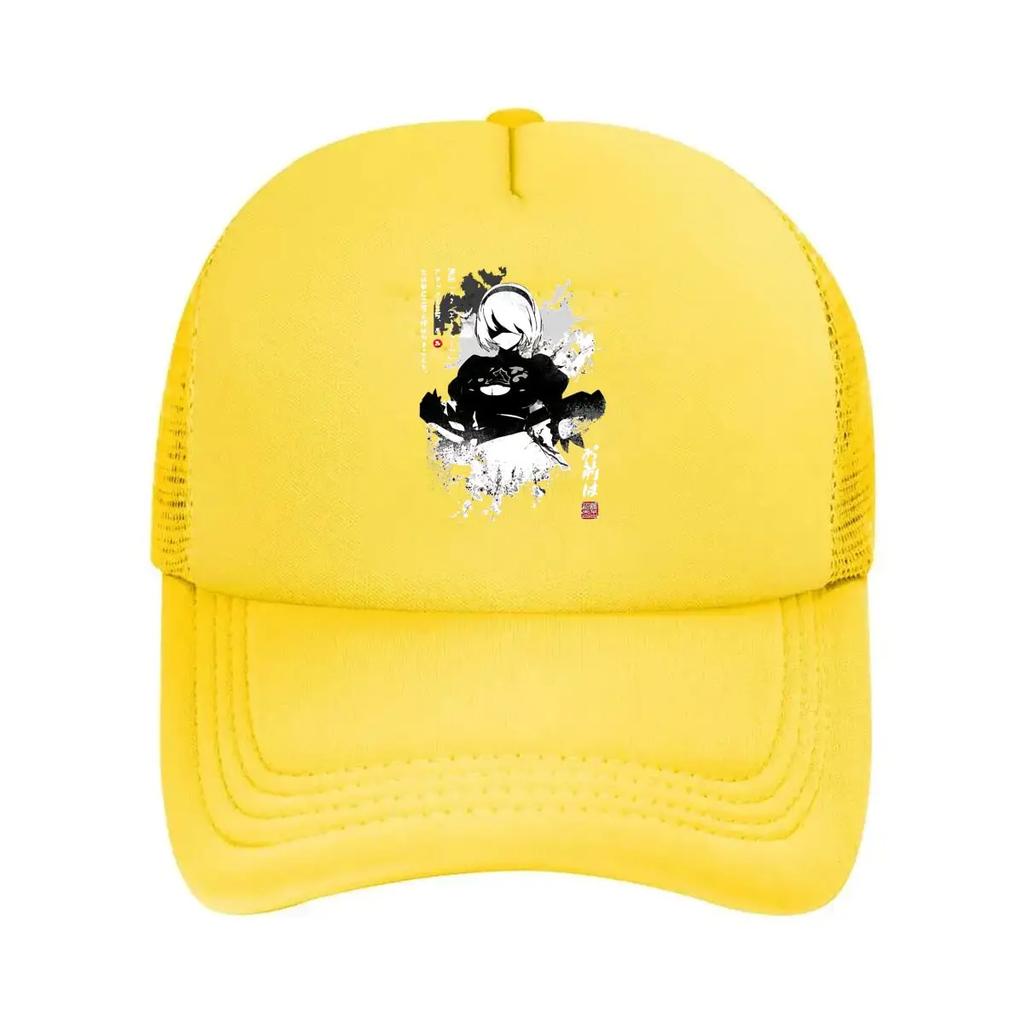 Ninja Art Anime - Inspired, Martial Artist Silhouette Design Mesh Baseball Cap