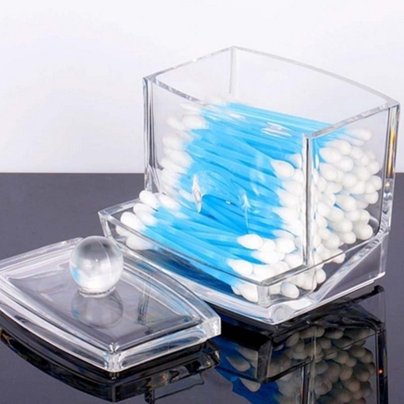 Klare Acryl-Wattestäbchenbox, Make-up-Aufbewahrung, Organizer-Halter