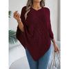 Women's Oversized Sweatshirt Top Casual Solid-Colour Cable-Knit Oversized Cape Cardigan Women's Knitted Sweater