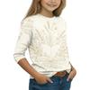 Children's Casual Printed 3/4 Sleeve Round Neck T-Shirt for Back to School Everyday Wear