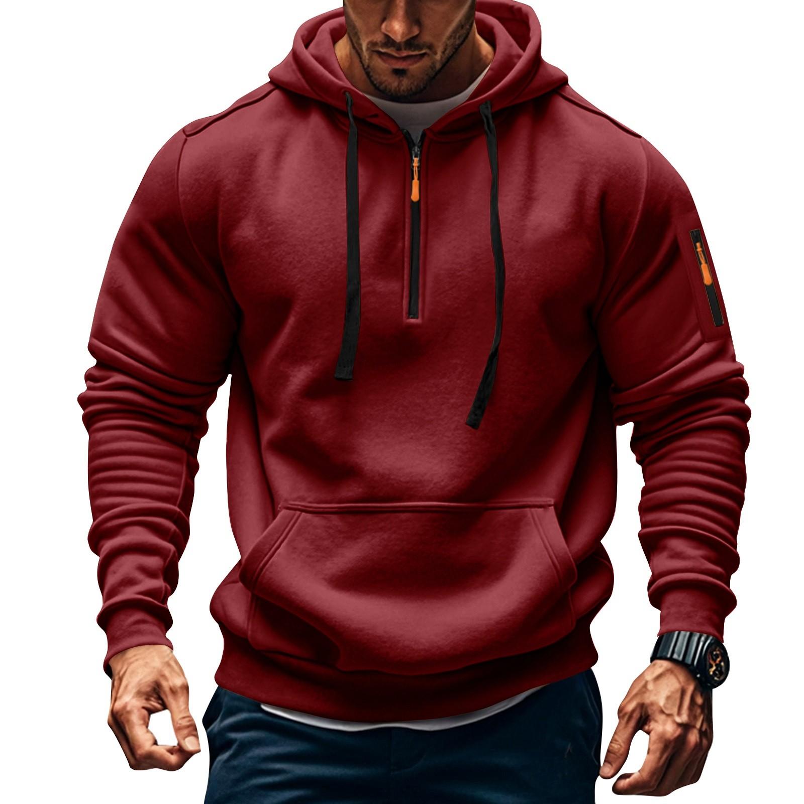 Men s Sweatshirt Hoodie Zipper Arm Pocket Cardigan Men s Sports Large Size Casual Hoodie M 2860₽