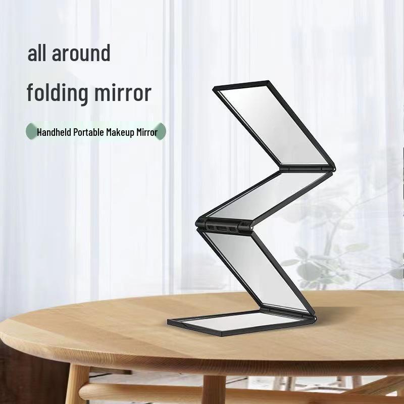 Four-Fold Portable Makeup Mirror: DIY Multi-Angle Folding Mirror for Easy Carrying
