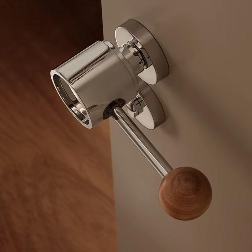 Black Walnut Magnetic Mute Lock Interior Lock Security Door Bar Vintage Door Lock Home Decor
