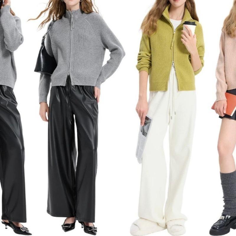 [Easy Care Sweater] Anti-pilling, Autumn and Winter Double Zipper Sweater Cardigan Jacket Women