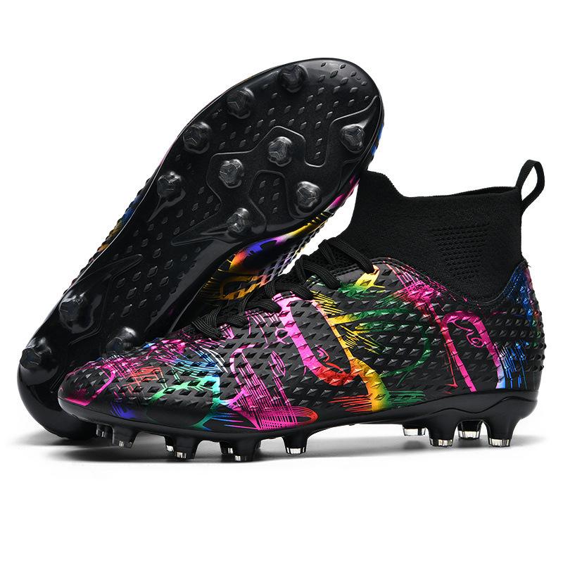 Autumn High-Top Football Shoes Artificial Grass Men'S Large-Size Training Sports Grass Football Shoes