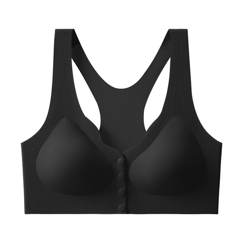 

Seamless Wire-Free Racerback Nursing Bra with Front Closure for Pregnancy and Postpartum L