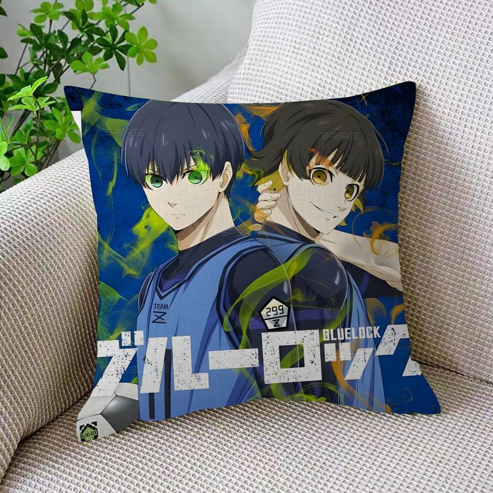 Vintage Classic B-Blue L-Lock Anime Cushion Cover Pillow Cover Decor Pillowcase Printed Cushion Case For Couch