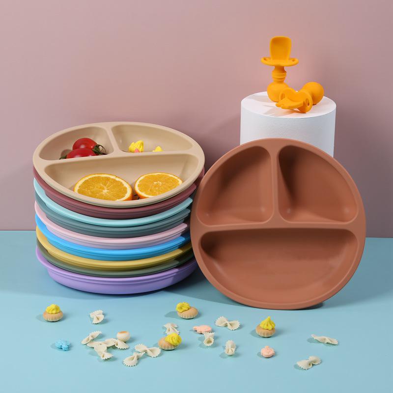 In-Stock Baby Silicone Meal Tray with Suction Cup - Compartmented Tableware