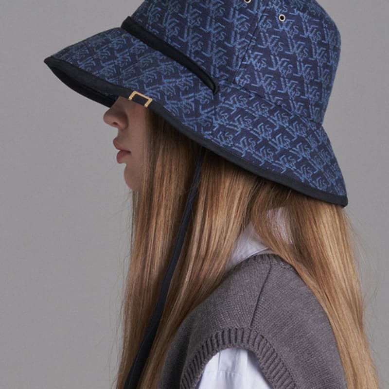

WHITE SANDS Denim-like Jacquard Bucket Hat Catherine Deep Blue_Free