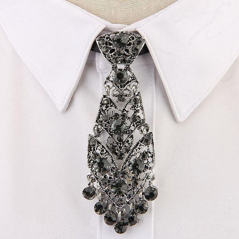 Cravatte Formali di Lusso per Affari con Nappa Cristallo Strass Accessori per Abbigliamento Formale