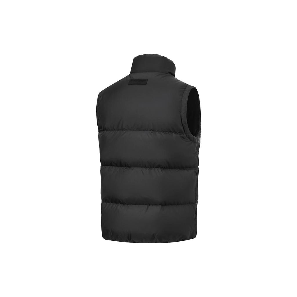 Li Ning Wade Series Solid Color Stand Collar Water Resistant Down Vest Men Vests Black AMRT029-1