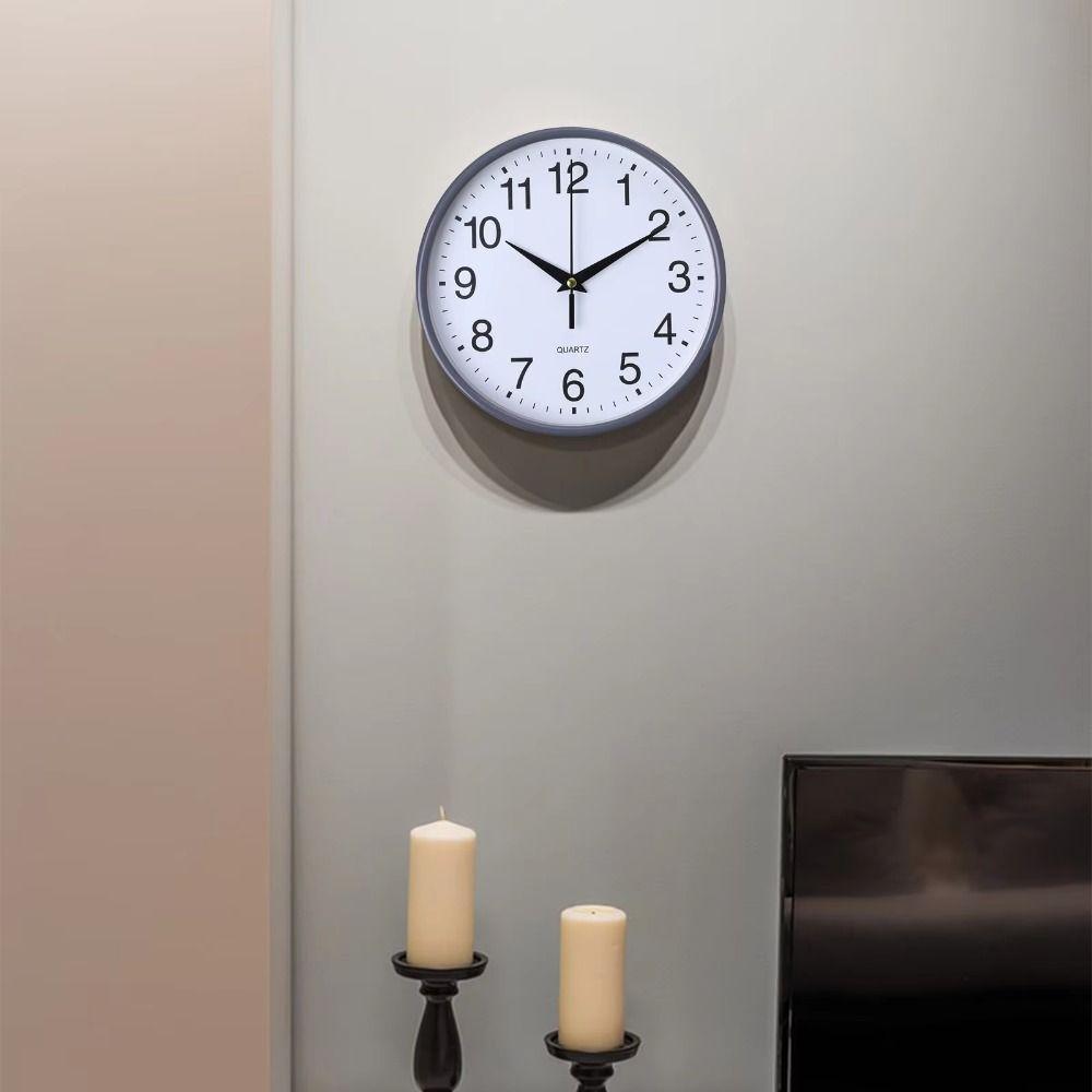 Battery Operated Hanging Clock 8 Inch Round Wall Clocks Nordic Modern Wall Mounted Clock  Home