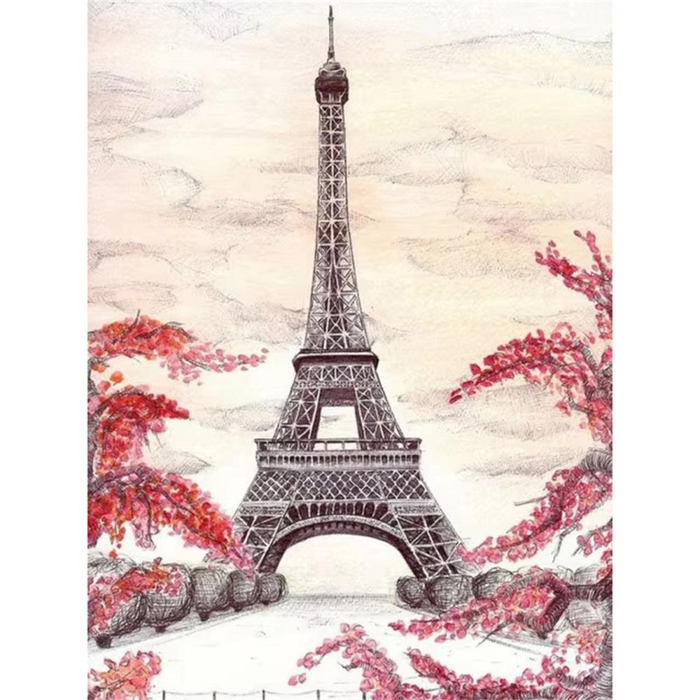 DIY Diamond Painting Iron Tower Cross Stitch Kit Mosaic Art Diamond Painting Full Circle Diamond Home Decoration