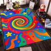 Colorful Spiral Pattern Carpet with Stars, Hearts, and Vibrant Design Suitable for Use As an Anti-slip for Living Room Bedroom Sofas