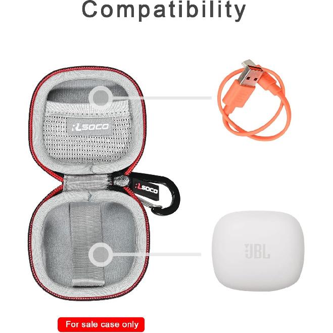 RLSOCO Carrying Case for JBL Tune 225TWS/Tour PRO+/Live PRO+ True Wireless Earbud Headphones - Black (Case Only)