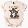 Resting Witch Face Graphic T Shirt Halloween Witch Hat Cauldron Funny Spooky Fall Tee Shirt Witchy Theme Halloween Apparel for  Men