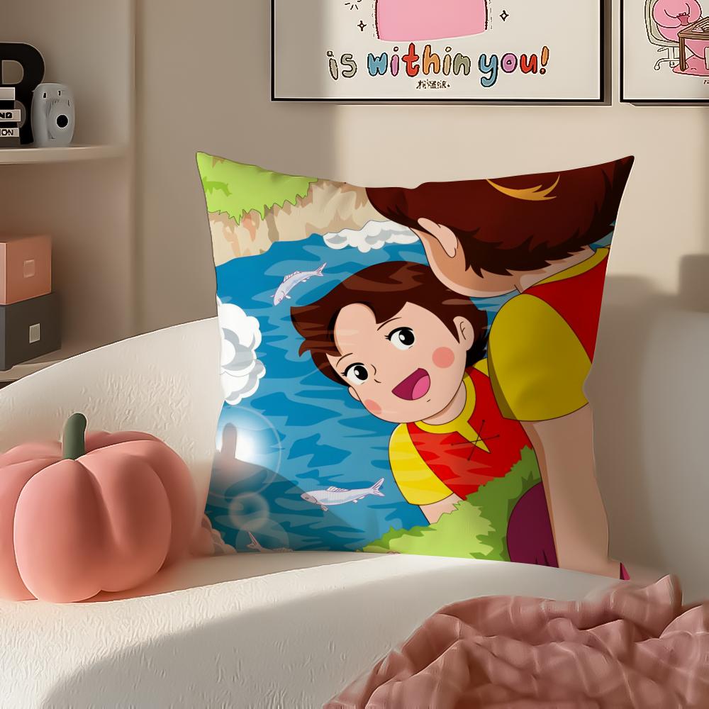 

Cartoon HHeidi Girl of the Alps Cushion Cover Pillowcase Short Plush Invisible zipper Room Sofa Cushion Cover 30X30cm