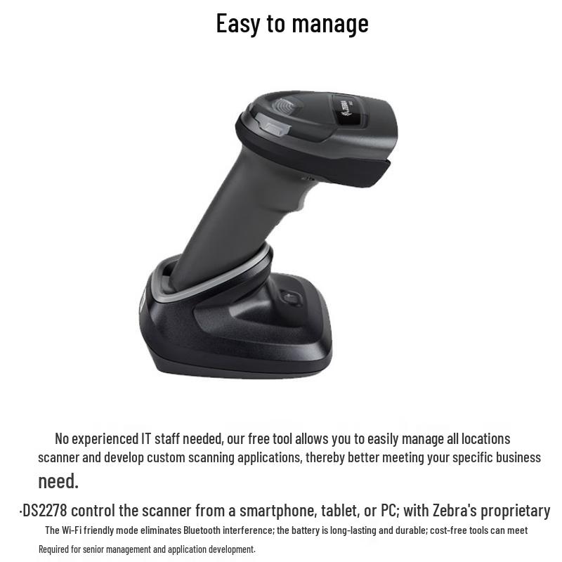 Zebra DS2208 Wired 2D Barcode Scanner with Stand