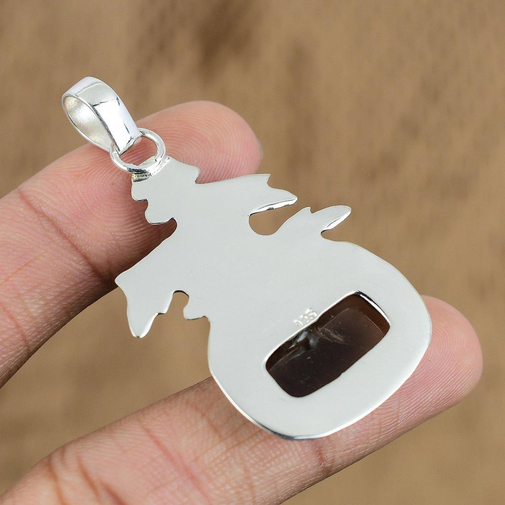 Natürlicher Rauchquarz Edelstein Schmuck 925 Sterlingsilber Anhänger für Mädchen