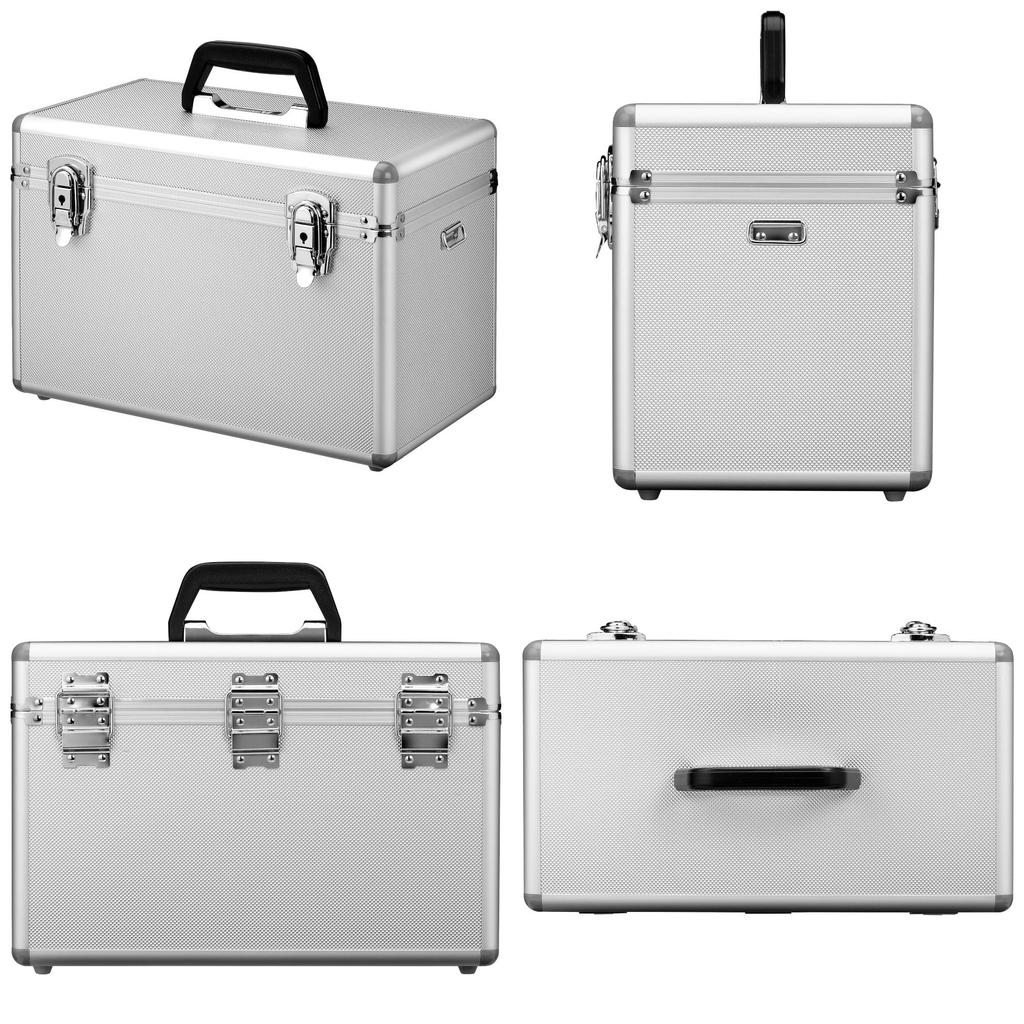 Hakuba AC-02 Box L Aluminum Hard Case, 15L, Fits Large SLR Cameras, Includes Shoulder Strap, Silver, ALC-AC02-L