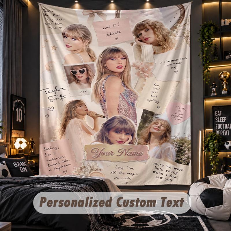 TapestryTaylor Swift Custom Name Text Personalized Wall Hanging Tapestry Home Wall Decor
