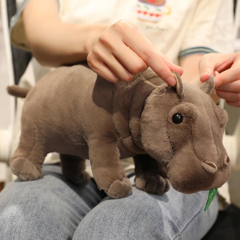 Stuffed Lifelike Hippo Plush Toys Simulated Hippopotamus Animals Hug Dolls Toys for Boy Birthday Gift for Him