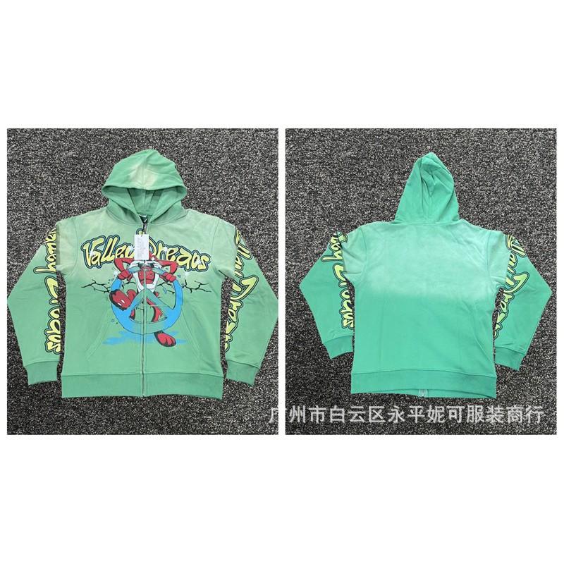 Premium Streetwear Hoodie With Rhinestone Embellishment Oversized Zip-Up Sweatshirt Men Cotton Blend Loose Fit