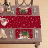 Winter Red Snowman Gingerbread Man Christmas Tree Xmas Placemats Set of 4 Table Mats for Party Home Kitchen Dining Table Decorations 12x18 Inch