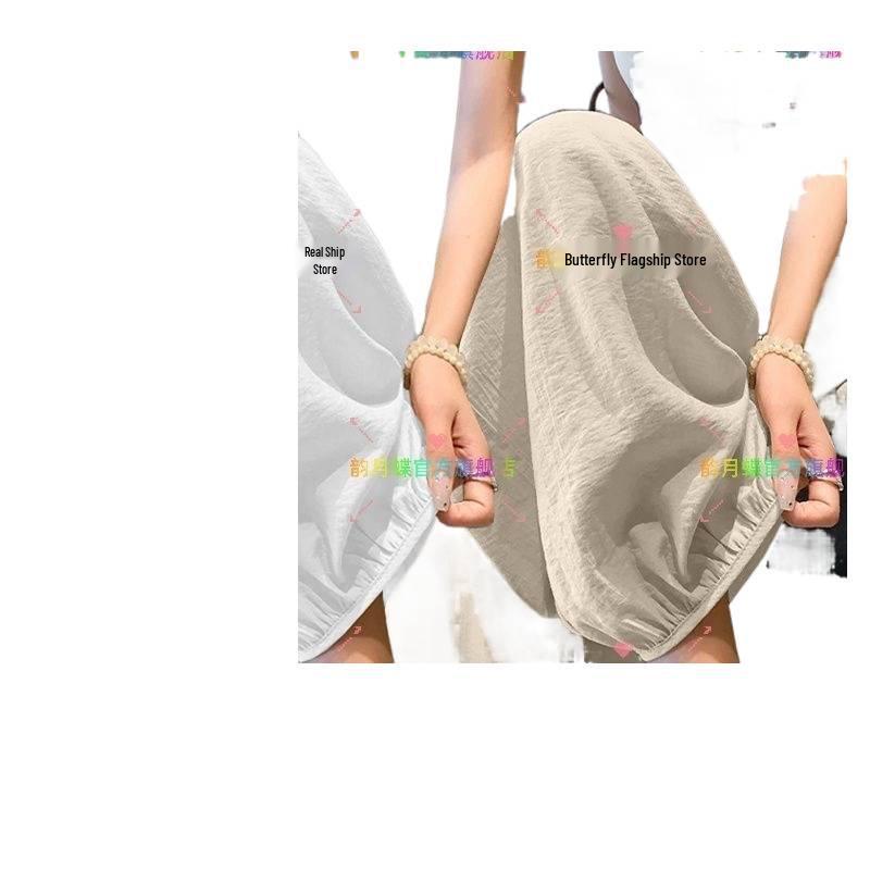 2026 Summer Women's Ice Silk Lantern Pants: Single/Two-Piece, Loose, Slimming, Cropped Harem Style