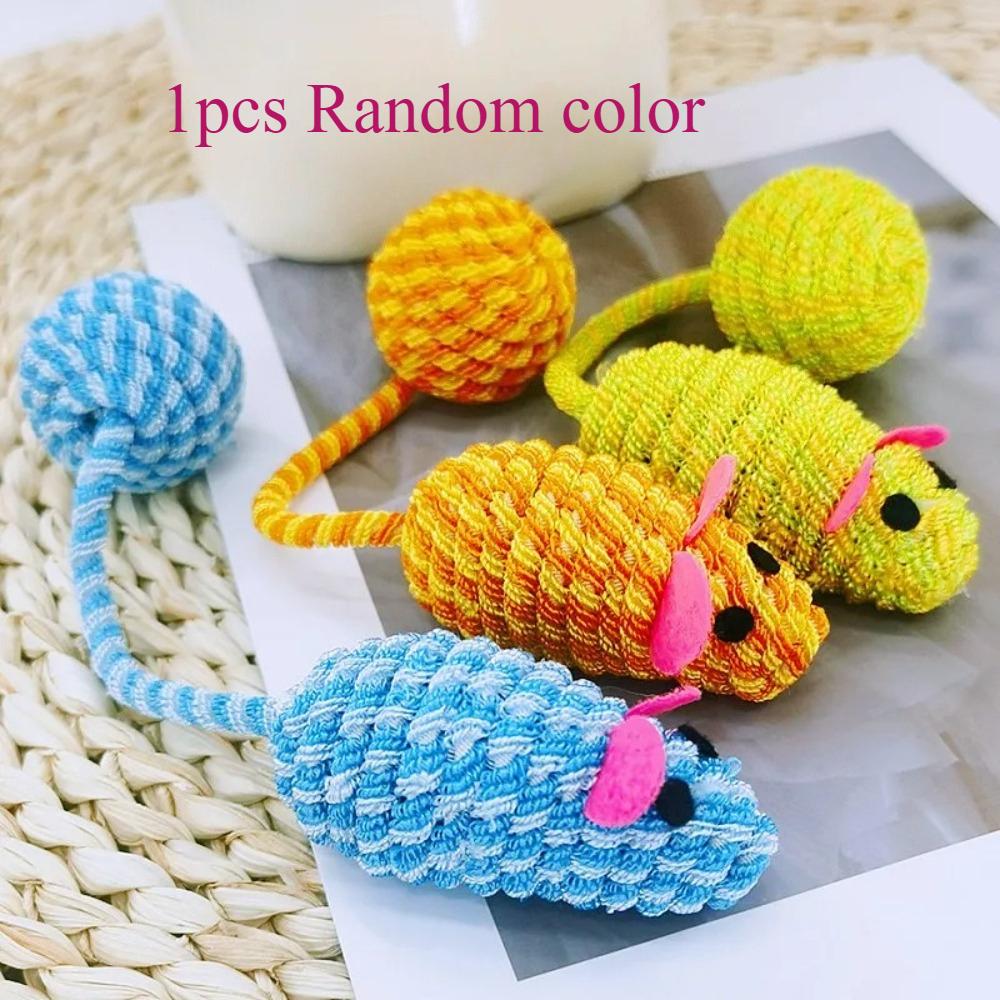 

1pcs/2pcs Cat Toy Mouse Cat Toys Interactive Ropes Ball Toys for Cats Teasing Souding Mouse Cats Toy with Pet Supplies